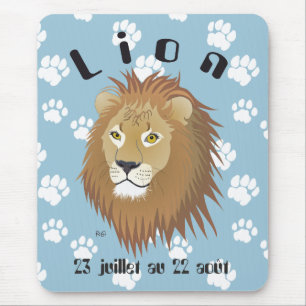 Lion 23 juillet au 22 août Tapi de souri Mousepad