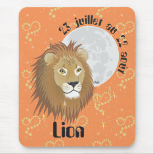Lion 23 juillet au 22 août Tapi de souri Mousepad