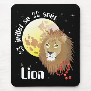Lion 23 juillet au 22 août Tapi de souri Mousepad