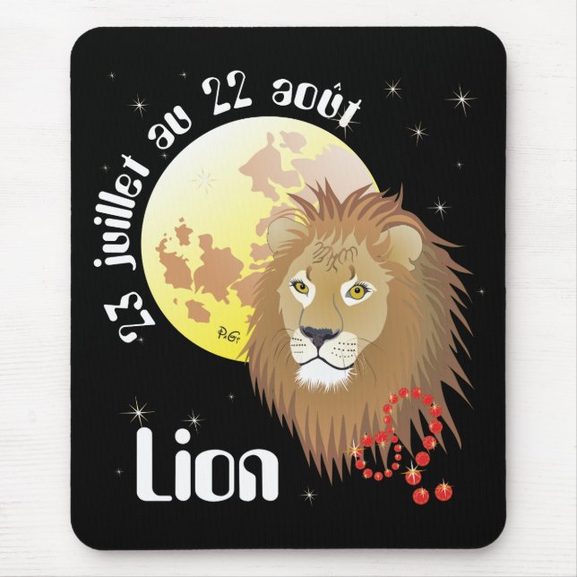 Lion 23 juillet au 22 août Tapi de souri Mousepad (Vorne)