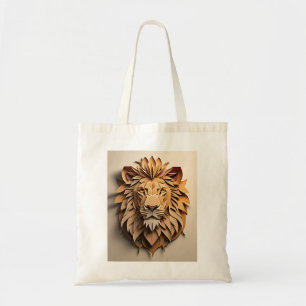 Lion 3D Paper Art Design T - Shirt Tragetasche
