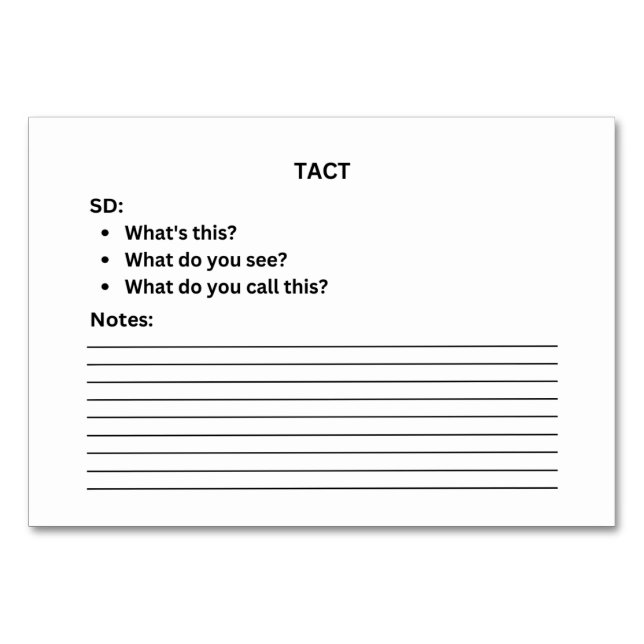 Lion ABA Tact Labellisation Flashcard | Carte phot (Dos)
