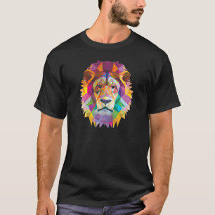 Lion Abstrakt Polygon Cool Geometric Wild Animal 1 T-Shirt