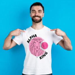 Lion Alpha King | Rosa Streifen T-Shirt