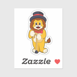 Lion als Gentleman mit Hat Aufkleber