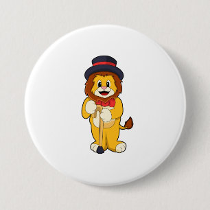 Lion als Gentleman mit Hat Button