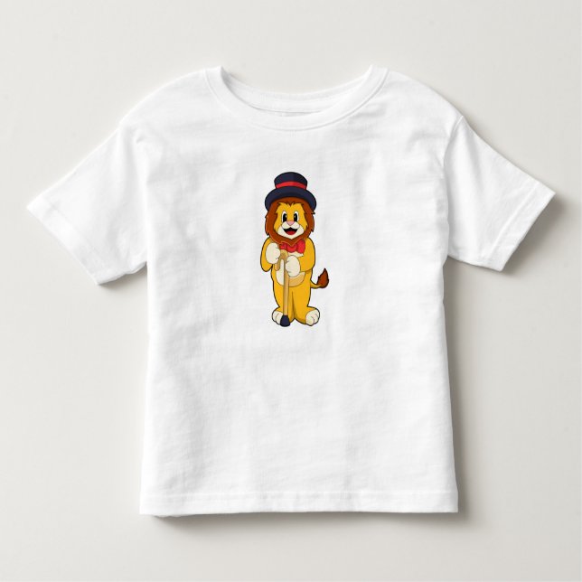 Lion als Gentleman mit Hat Kleinkind T-shirt (Vorderseite)