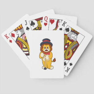 Lion als Gentleman mit Hat Spielkarten