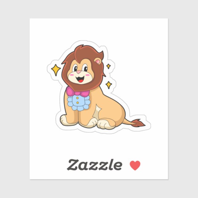 Lion als Gentleman mit Krawatte.PNG Aufkleber (Blatt)