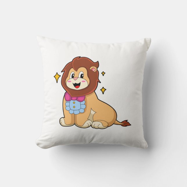 Lion als Gentleman mit Krawatte.PNG Kissen (Vorderseite)