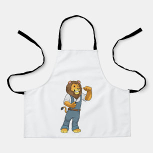 Lion als Handyman Schraubenzieher Schürze