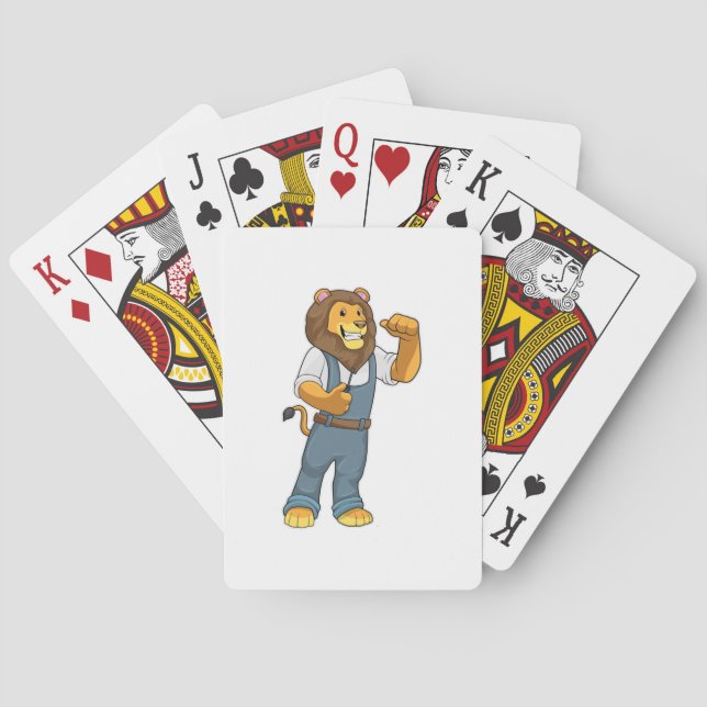 Lion als Handyman Schraubenzieher Spielkarten (Rückseite)
