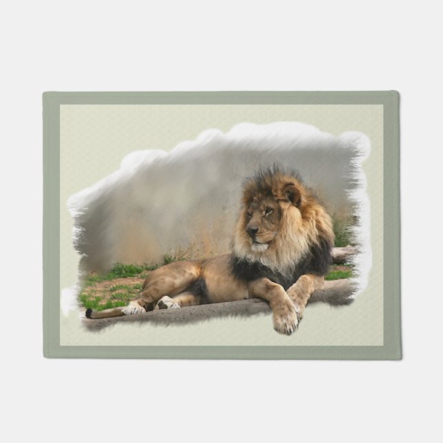 Lion an der Erholung Wildlife Fußmatte (Vorderseite)