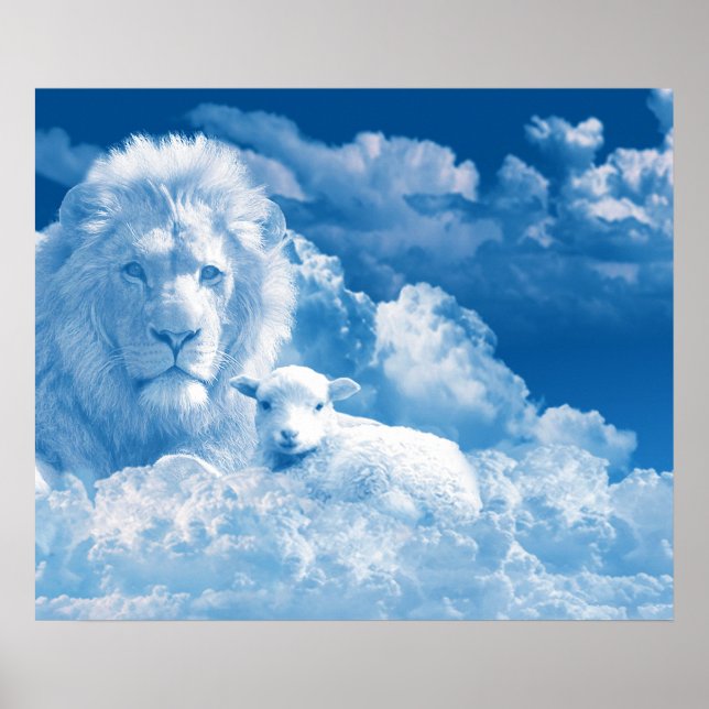 Lion and Lamb in the Clouds Poster (Vorne)