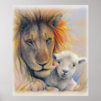 "Lion and Lamb" Poster 40" x 48"