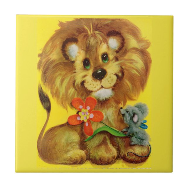 Lion and Mouse Fliese (Vorderseite)