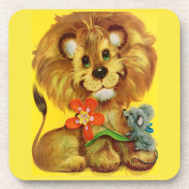 Lion and Mouse Getränkeuntersetzer (Vorderseite)