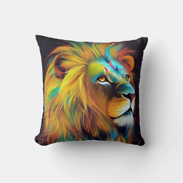 Lion Animal Discovery Adventure Nature Planet Kissen (Vorderseite)