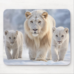 Lion Animal Family Wandering Natout Mousepad