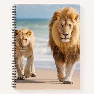 Lion Animal Family Wandering Natout Notizbuch