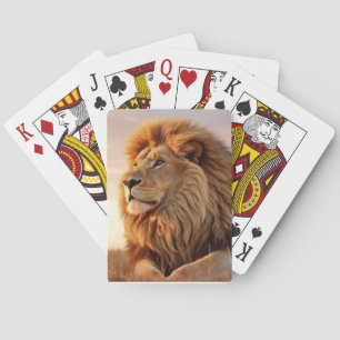 Lion Animal Nature Majestic Wilderness Spielkarten