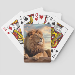 Lion Animal Nature Majestic Wilderness Spielkarten