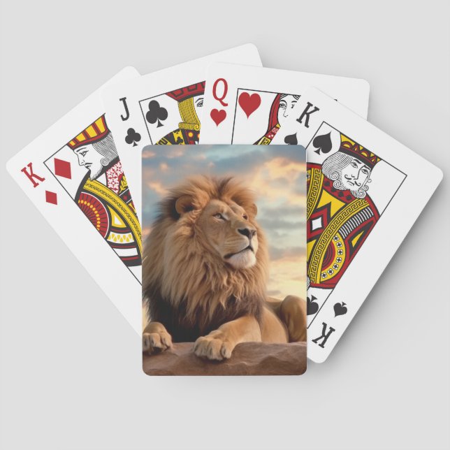 Lion Animal Nature Majestic Wilderness Spielkarten (Rückseite)