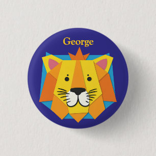 Lion Animal Papercraft Effekt Niedliche Kinder Button