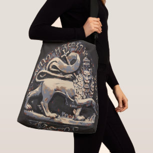 Lion antique de grand sac mortuaire croisé à Judah