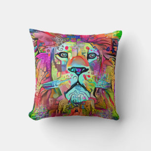 LION ART COLORFUL ABSTRAKT PILLOW KISSEN