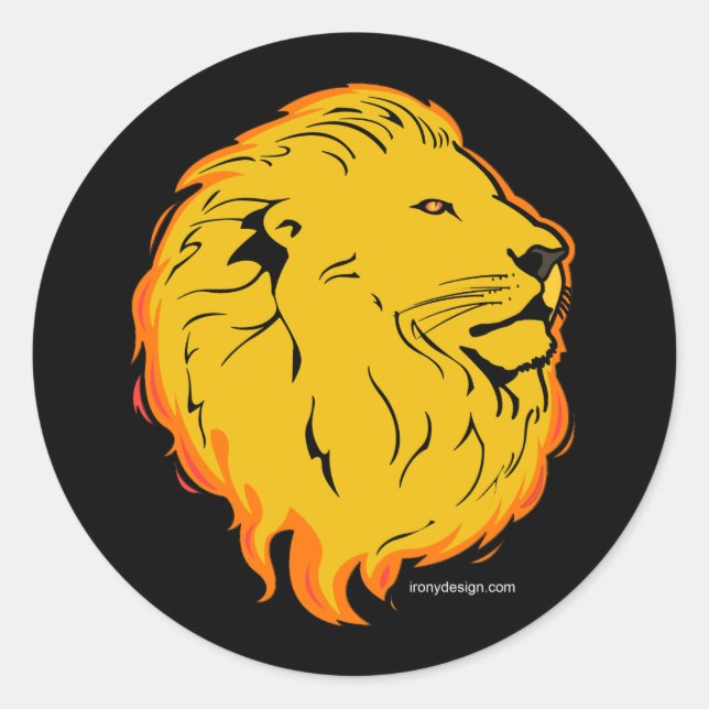 Lion Art Design Runder Aufkleber (Vorderseite)