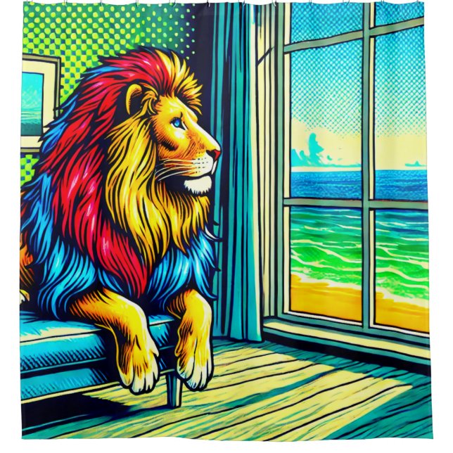 Lion Art Duschvorhang (Vorderseite)