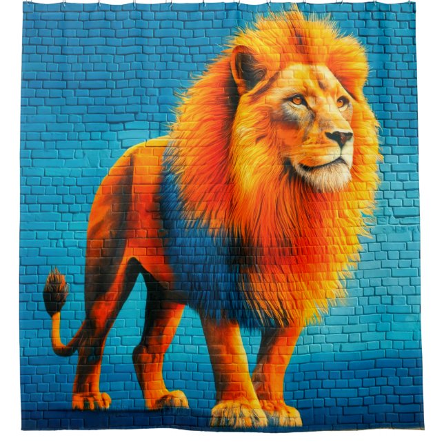 Lion Art Duschvorhang (Vorderseite)
