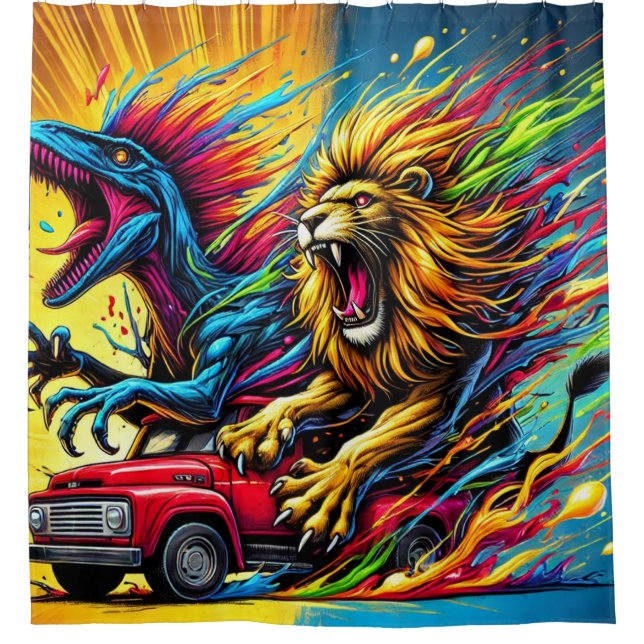 Lion Art Duschvorhang (Vorderseite)