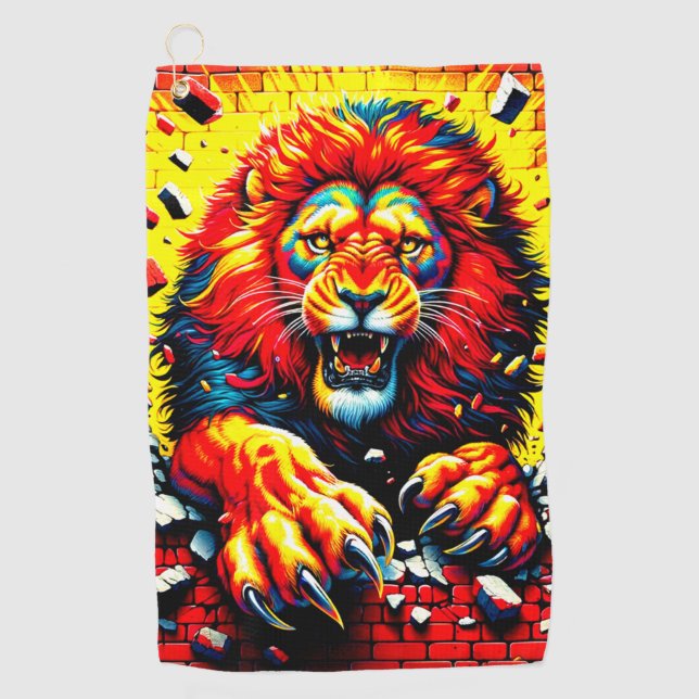 Lion Art Golfhandtuch (Vorderseite)