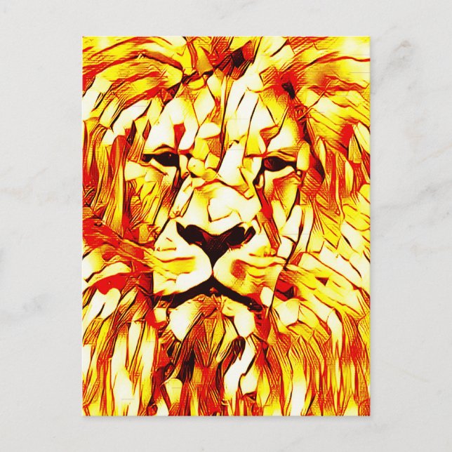 Lion Art Postcard Postkarte (Vorderseite)