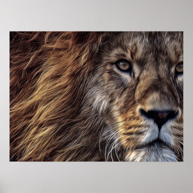 Lion Artistic Beautiful Watercolor Poster (Vorne)