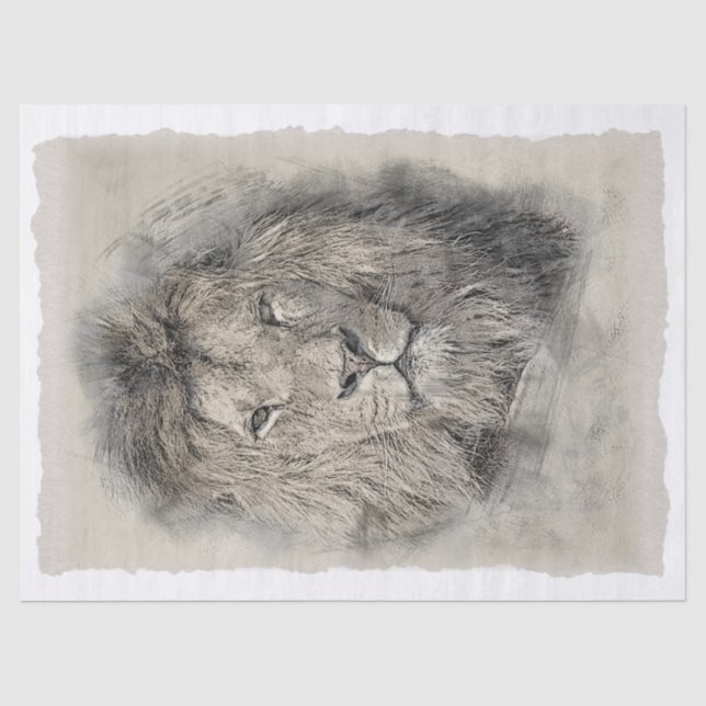 Lion Artwork Decoupage Seidenpapier (Vorderseite)