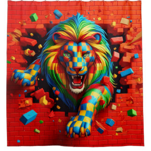Lion Artwork Duschvorhang