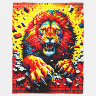 Lion Artwork Fleecedecke