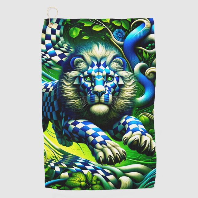 Lion Artwork Golfhandtuch (Vorderseite)