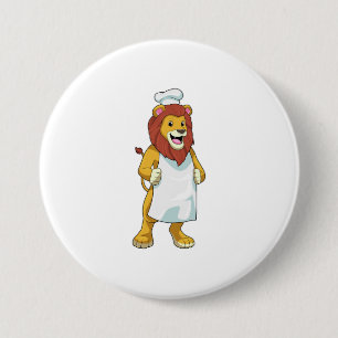 Lion as Cook mit Koch Hut & Kochen Schürze Button
