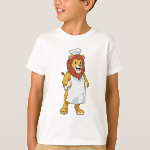 Lion as Cook mit Koch Hut & Kochen Schürze T-Shirt