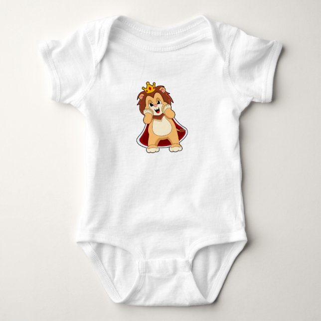 Lion as King mit Crown.PNG Baby Strampler (Vorderseite)