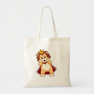Lion as King mit Crown.PNG Tragetasche