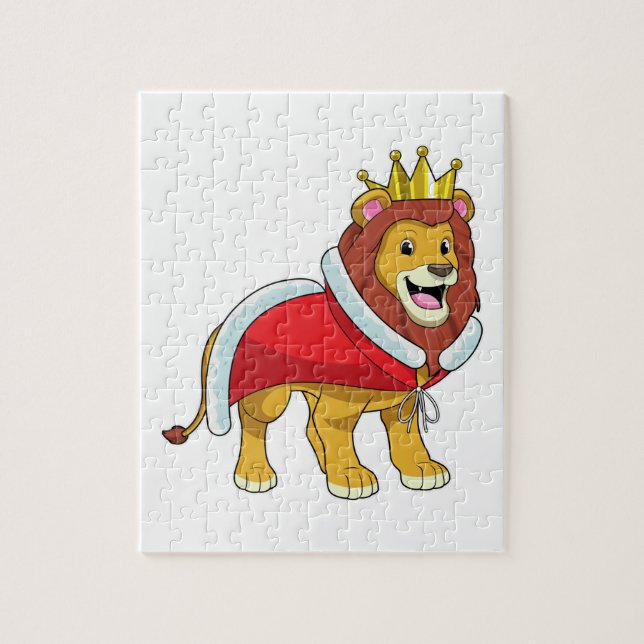 Lion as King with Crown & Cape (Vertikal)