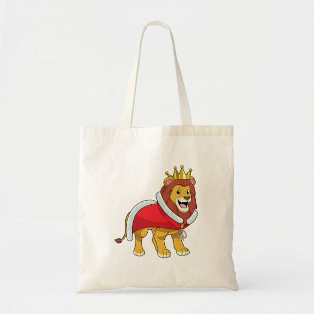 Lion as King with Crown & Cape Tragetasche (Vorne)