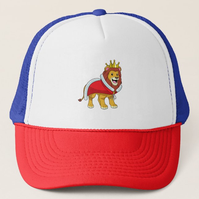 Lion as King with Crown & Cape Truckerkappe (Vorderseite)