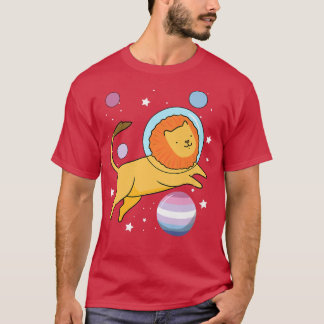 Lion Astronaut Bigender Pride T-Shirt