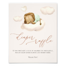 Lion Baby Cloud Balloon Windeln Raffel-Zeichen